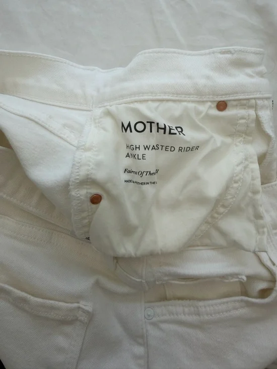 MOTHER White High Waisted Rider Ankle Jeans - never worn - Picture 2 of 5